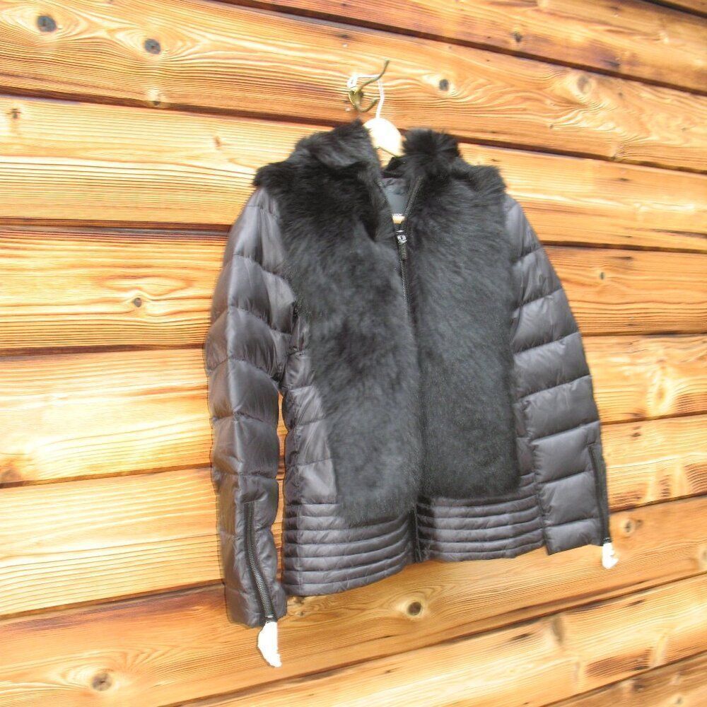 Nwt Dawn Levy Hooded Shearling Panel Coat — image 6 of 8